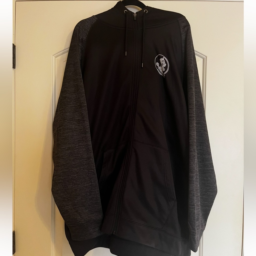Black and gray Florida State Seminole full zip hooded sweatshirt 3X